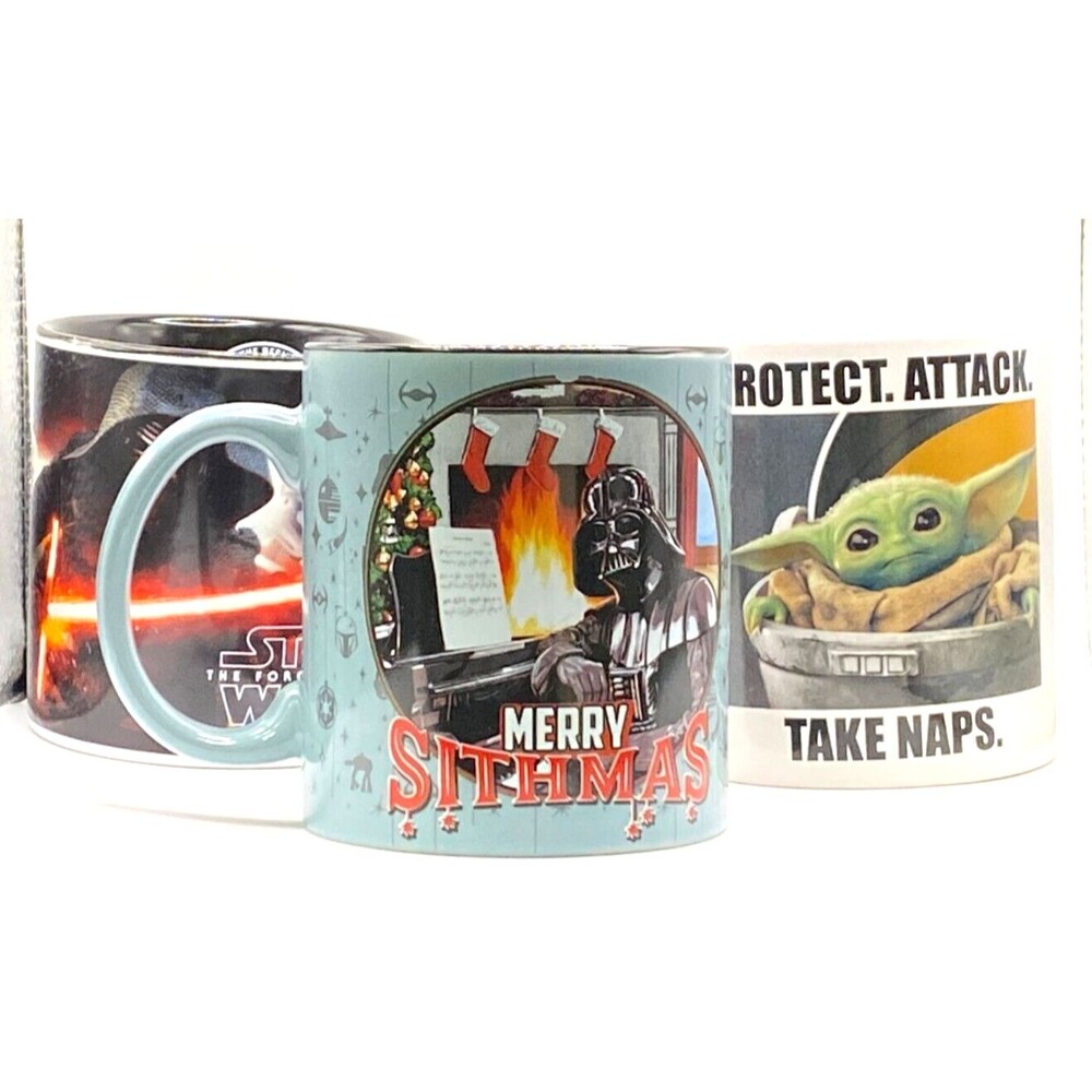 Star Wars Coffee Mug The Force Awakens Merry Sithmas and Protect Exc. Condition